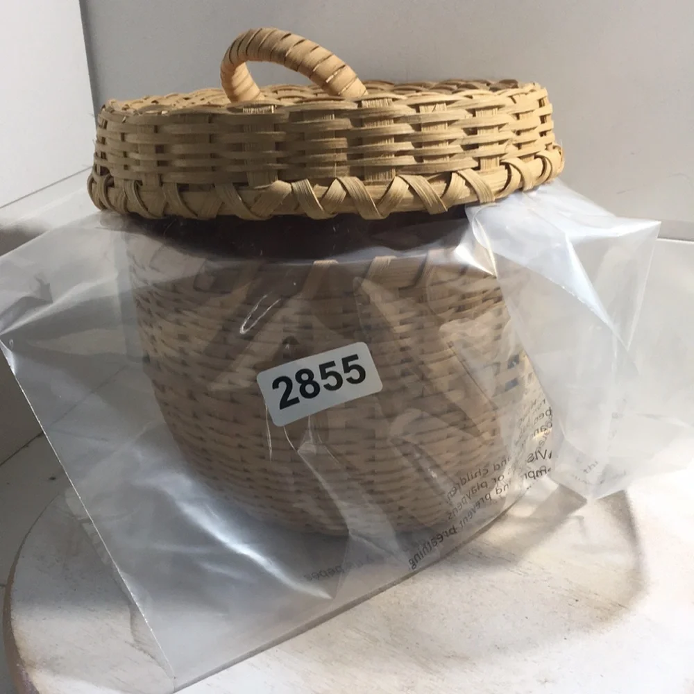 Vintage handcrafted basket with lid